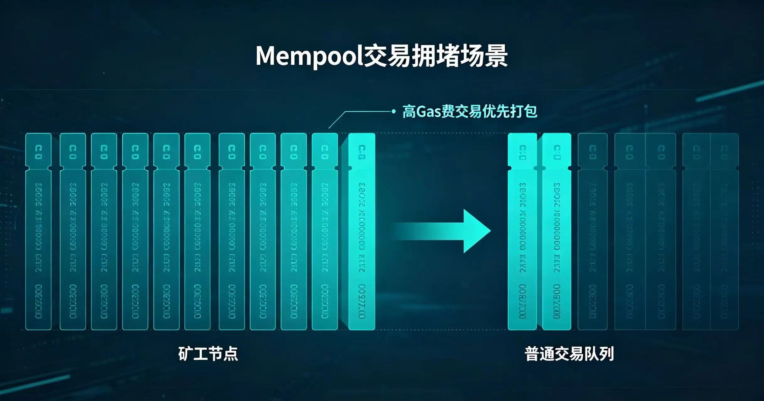 Mempool 交易拥堵，矿工优先打包高 Gas 费交易