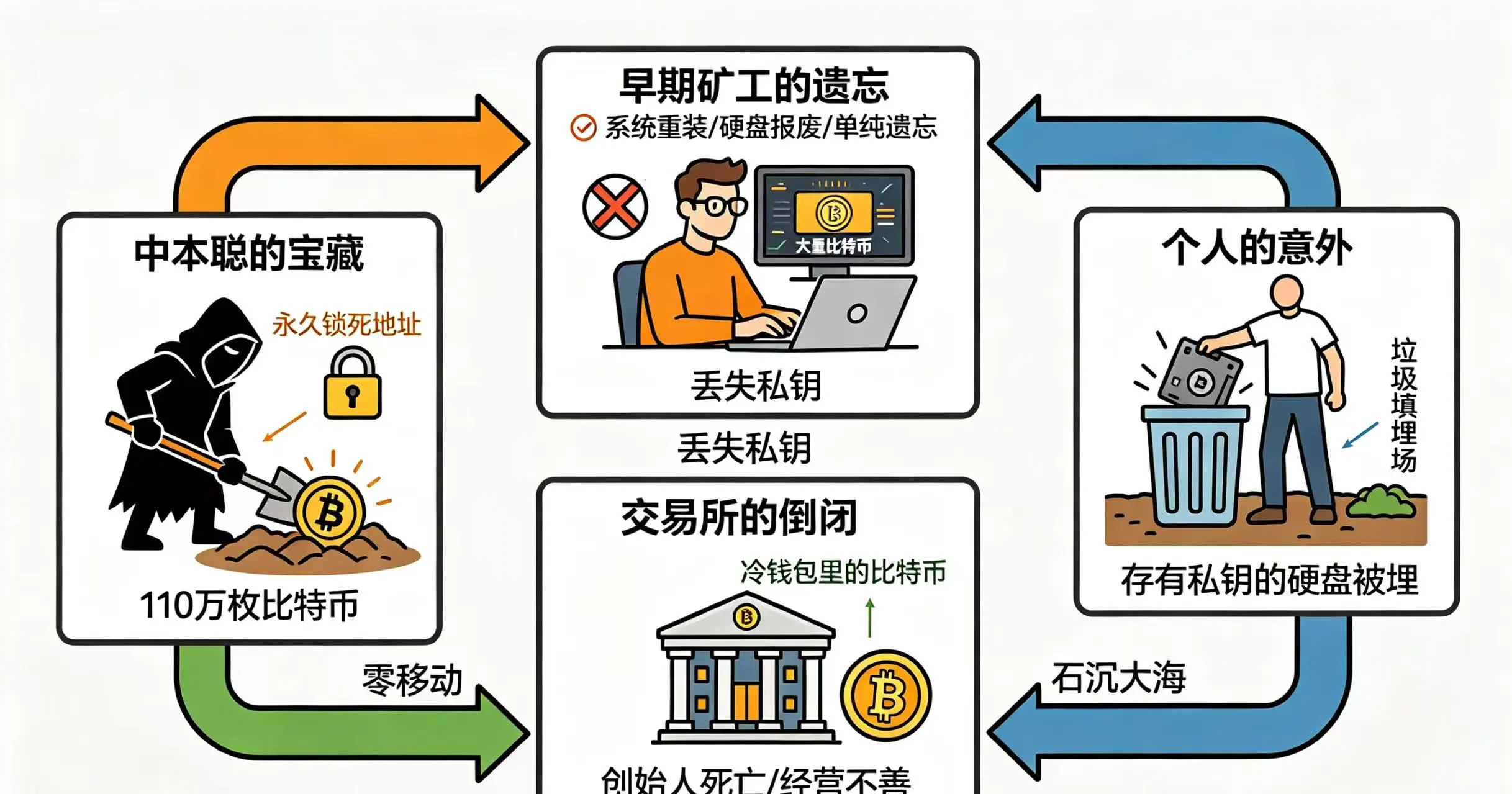 比特币丢失经典路径流程图