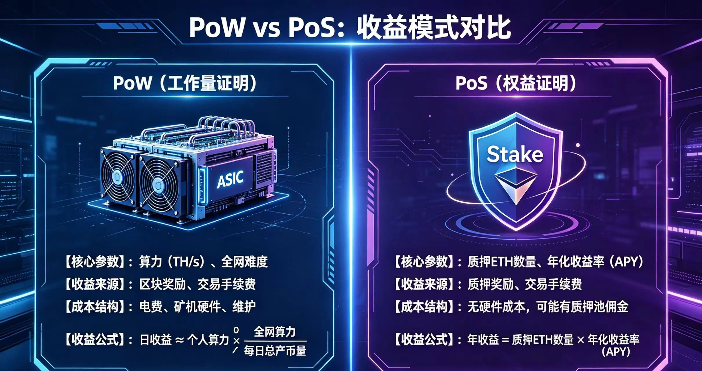 PoW vs PoS 收益对比图