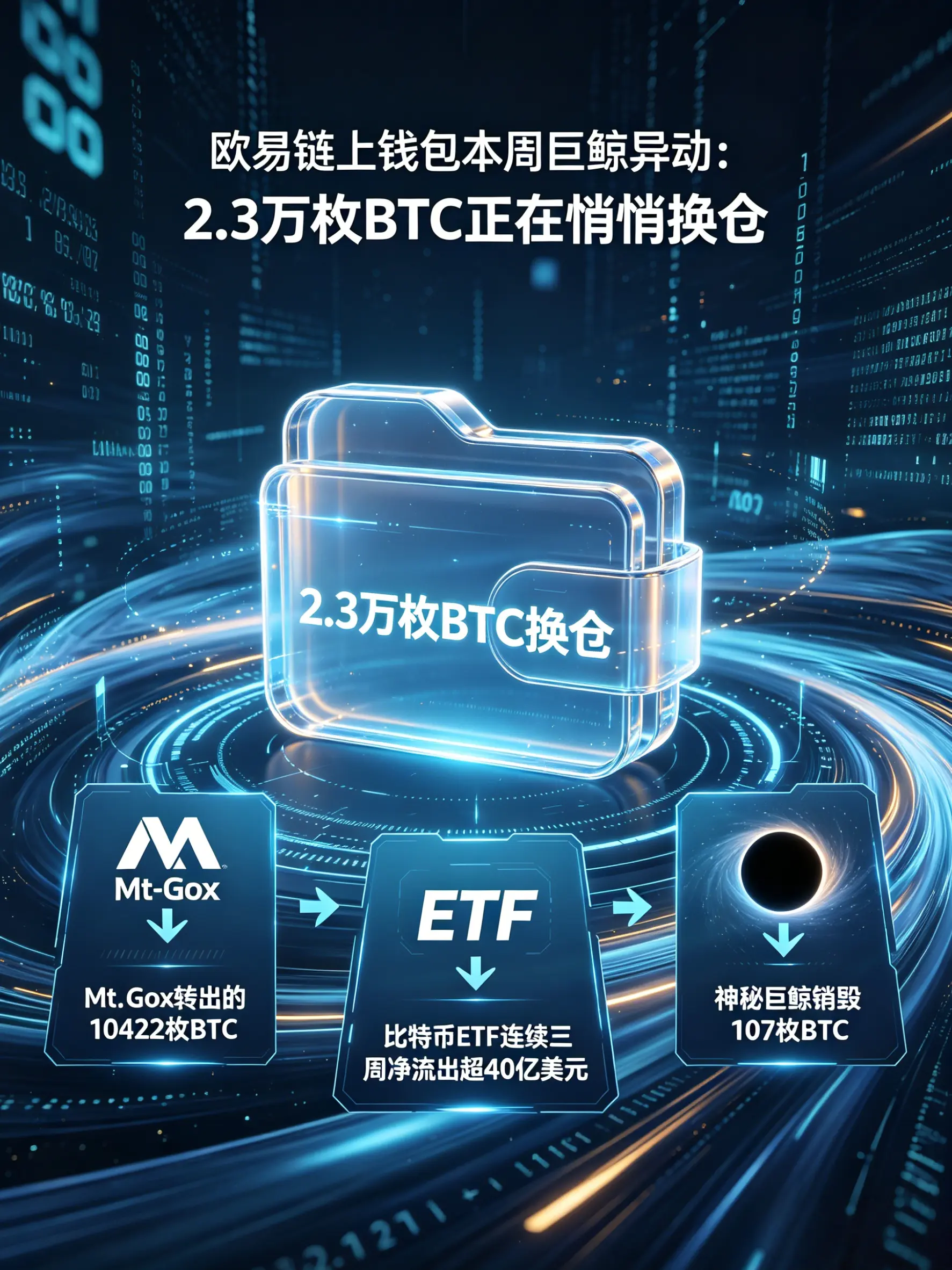 链上钱包本周巨鲸异动：2.3万枚BTC正在悄悄换仓