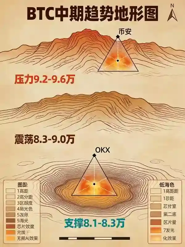 2026BTC中期趋势分析：两家交易所数据交叉验证+链上筹码分布图