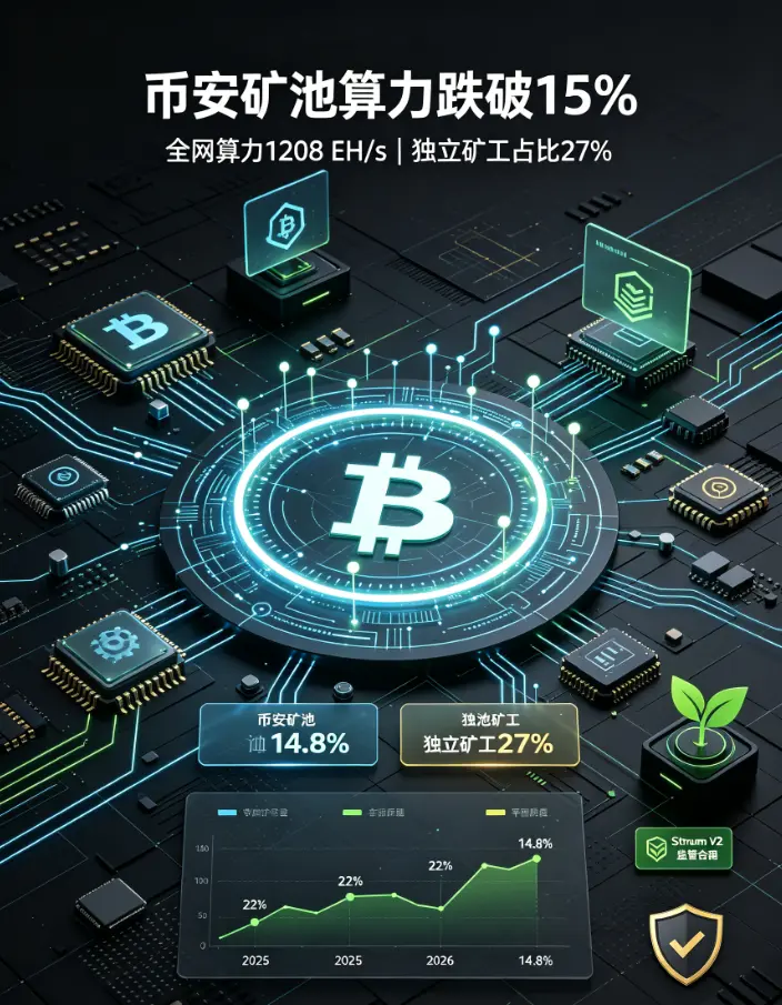 矿池算力占比跌破15%：全网算力再攀高峰，独立矿工的“去中心化”逆袭？