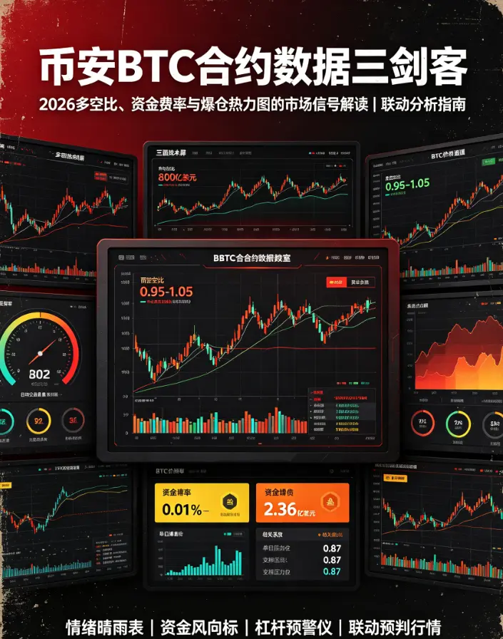 BTC合约数据三剑客：2026年多空比、资金费率与爆仓热力图的市场信号解读
