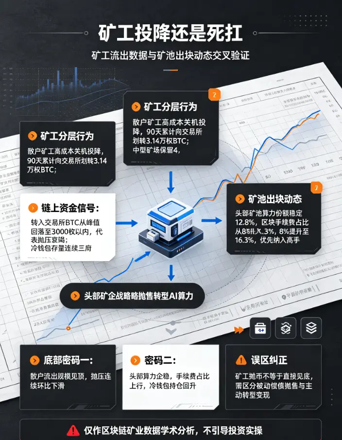 矿工投降还是死扛？结合欧亿OKLink矿工流出数据与比安矿池出块动态，追踪聪明钱的底部密码